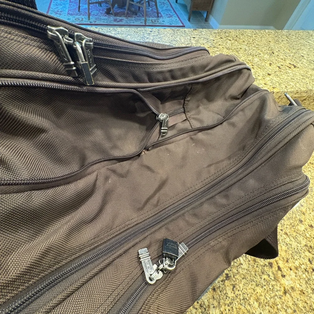 Tumi Vintage Brown Canvas Expandable Large Weekender Carry On Bag Travel 80-90s